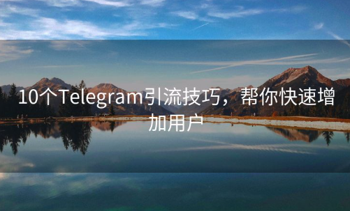 天哥教您出海做telegram营销引流变现